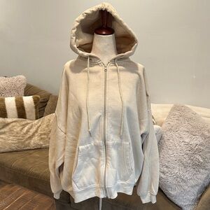 Boohoo Cream Hooded Sweatshirt